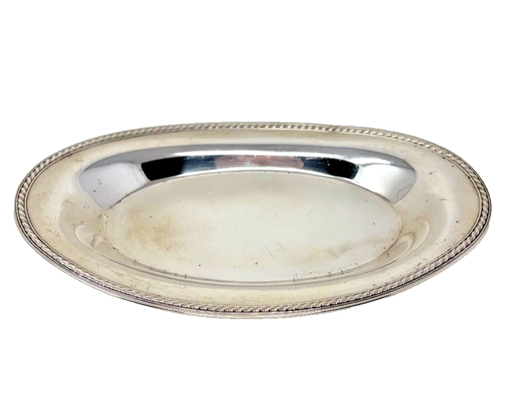 International Silver Co 674 Silverplate Oval Bread Serving Tray Vintage